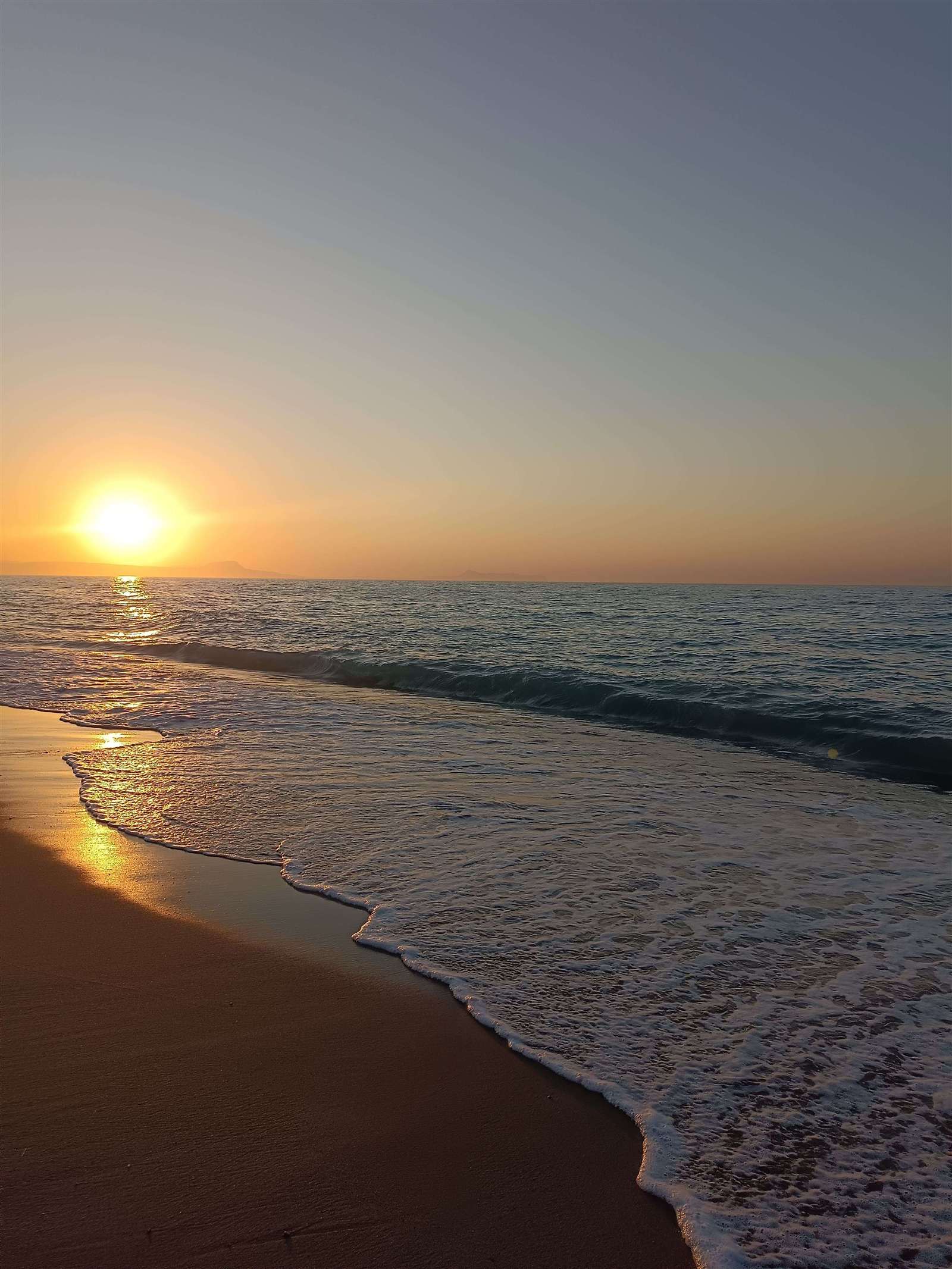 Sonnenuntergang auf Kreta am Strand
